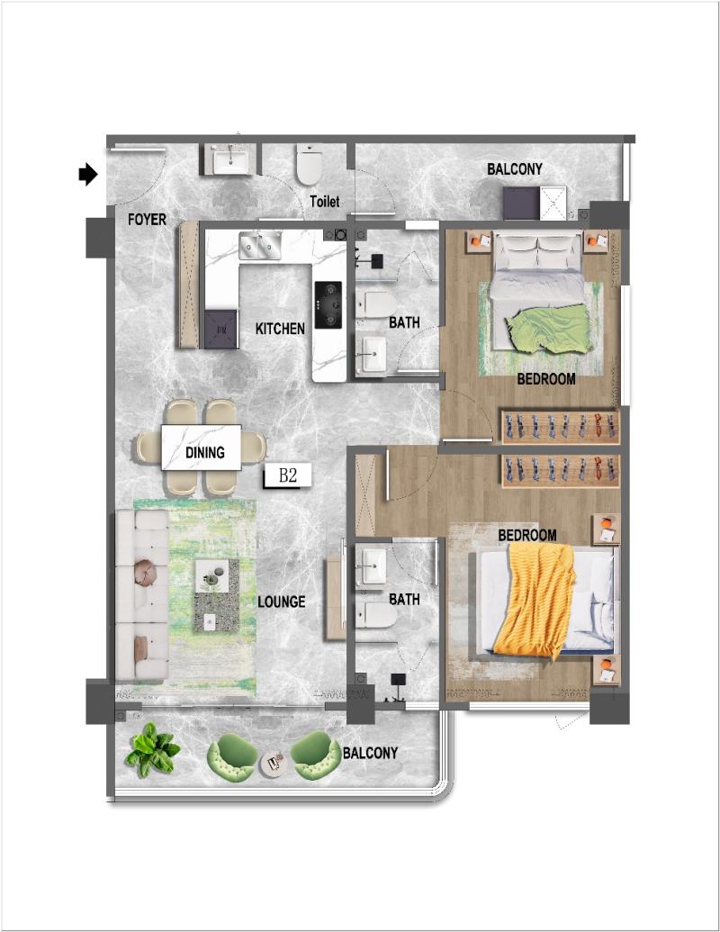 The Executive Suites at Riverside  A Curated Collection of One, Two & Three-Bedroom Urban Residences.